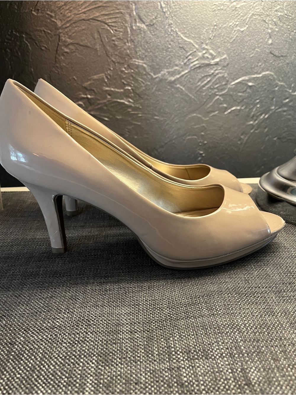 Bandolino Women's Patent Peep-Toe Pumps - Light Beige